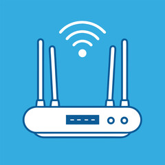 High-Speed TP-Link Network, wireless router line art icon