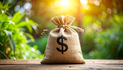 small hemp bag containing money with the letter s written on it