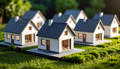 Small house model, real estate concept