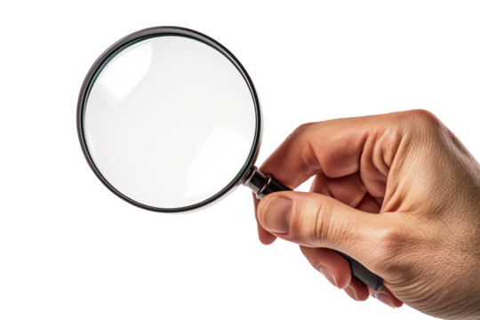 Close-Up of a Hand Holding a Magnifying Glass for Inspection