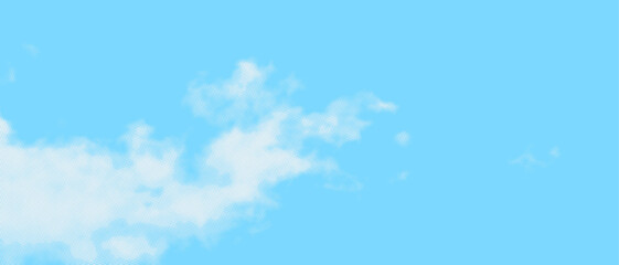 Clouds in the blue sky as a background. halftone 3D illustration