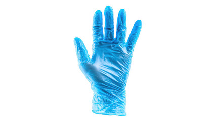 Obraz premium Disposable nitrile glove offering protection and hygiene in medical settings, with a transparent background for easy integration into diverse projects