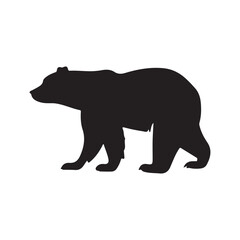 Fototapeta premium Black bear silhouette vector illustration for wildlife and animal themed design projects and graphics