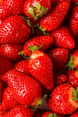 Texture of fresh strawberries as background