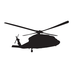 Fototapeta premium Helicopter silhouette vector image for graphic design and military aviation illustrations use free download