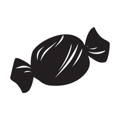 Isolated black candy illustration vector graphic design sweet treat wrapped confectionery sugar snack dessert 100