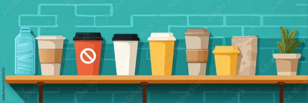 Poster Guide to Refusing Single-Use Plastics in Cafes for a Sustainable Lifestyle