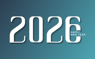 2026 new year vector with white numbers on a green background