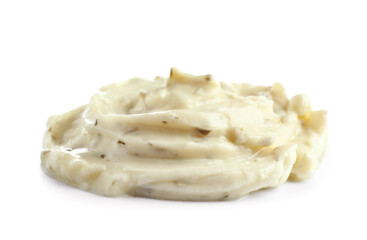 Tasty processed cheese isolated on white background