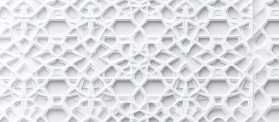 Fototapeta premium White Islamic geometric pattern, 3D texture, background design