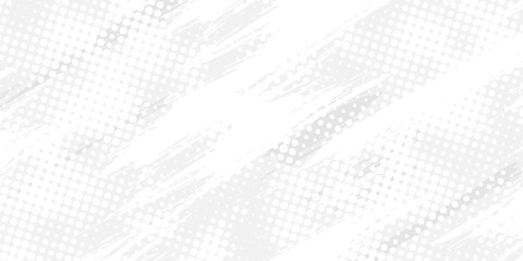 Grunge halftone gradient background. Faded grit noise texture. White and black sand wallpaper. Retro pixelated backdrop. Anime or manga style comic overlay. Vector graphic design textured template