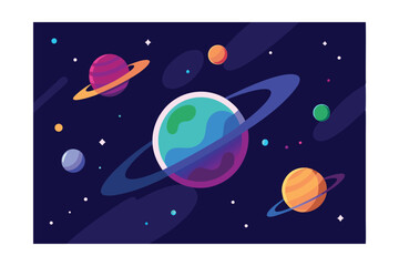 Naklejka premium Galaxies in Space Vector Graphic