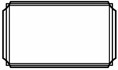 Obraz premium Geometric frame with layered rectangular border, clean black outline, minimal design, perfect for certificate, label, template, modern badge, or digital mockup use.