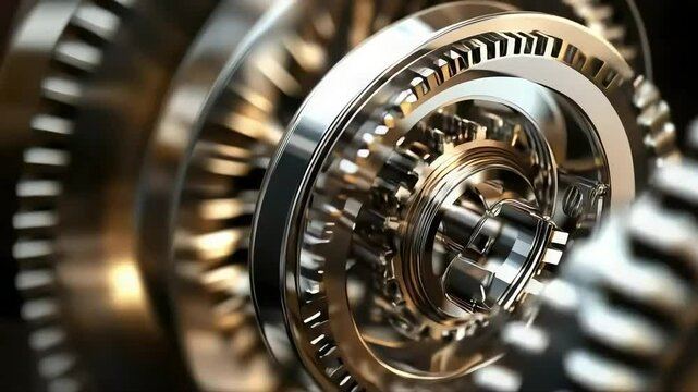 Complex gear mechanism close up