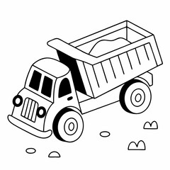 truck art vector icon for transportation apps and websites