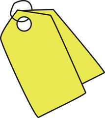 Flat Design Yellow Price Tags Vector Illustration – Minimalist Sale Label Icon for Shopping, Promotion, and Product Marketing