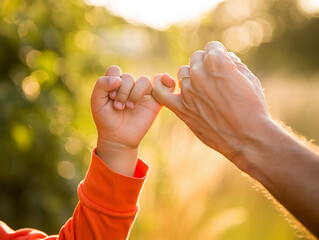 Pinky Promise Moment with Sunset Glow