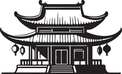 vector illustration of an ancient temple