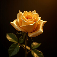 A stunning close-up of a single golden rose