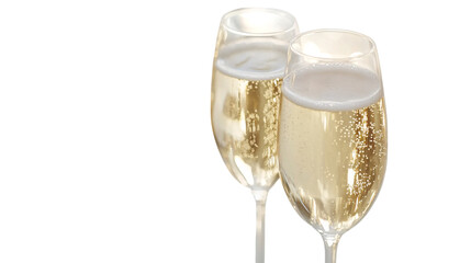 champagne glass isolated on white