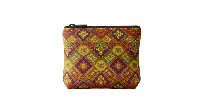 Colorful patterned zipper pouch
