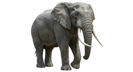 Obraz premium Majestic African Elephant with Ivory Tusks and Textured Skin