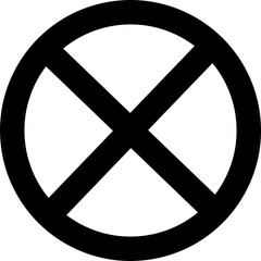 Forbidden signal with a black circle