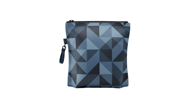 Geometric triangle print pouch