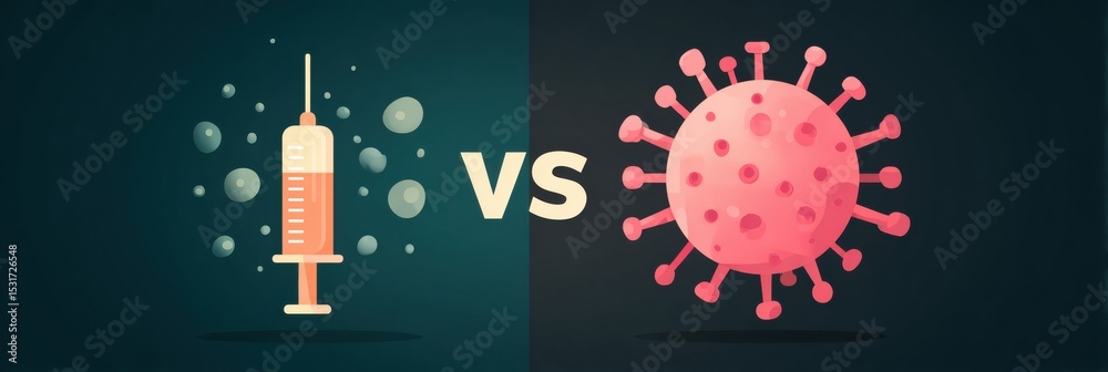 Aufkleber comparison chart showing vaccine versus virus to highlight the importance of vaccination in disease 