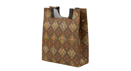 Brown tote bag with intricate pattern