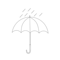 umbrella isolated on white background,umbrella and raind droop line vector,umbrella and rain image, umbrella and rain season illustration 