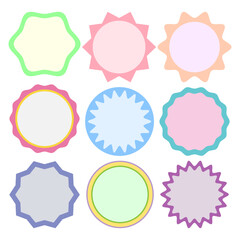 set of round scallop tags