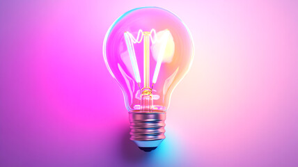 neon glowing light bulb