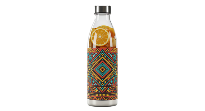 Colorful geometric patterned drink bottle