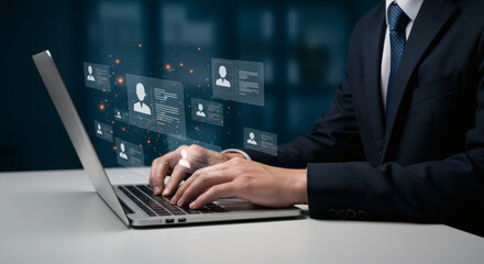 Professional Hands Typing Financial Report