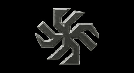 Obraz premium Metal Swastika Symbol Isolated on Transparent Background