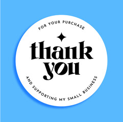 Vector thank you sticker template business packaging