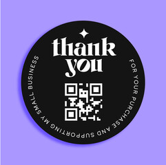 Vector thank you sticker template business packaging