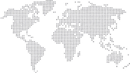 Dotted World Map in Grey Tones