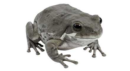 Detailed Render of a Grey Frog with Dark Eyes