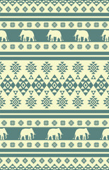 Elegant seamless pattern with elephant silhouettes and geometric motifs. Burgundy and beige color palette. Suitable for fashion apparel, home decor, interior design, children's products.	