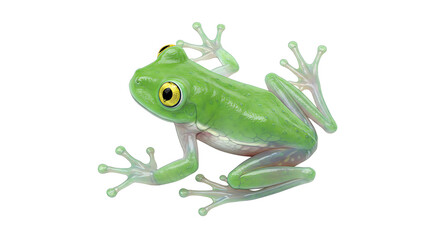 Detailed View of a Vibrant Green Glass Frog