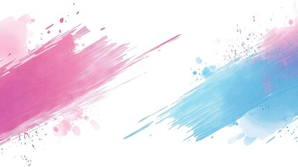 Abstract paint strokes in contrasting shades of pink and blue.