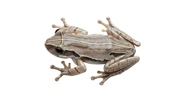 Overhead View of a Striped Tree Frog with Distinctive Markings
