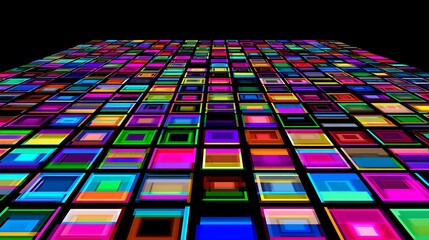 Abstract array colorful perspective vibrant squares