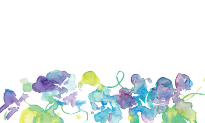 朝顔の水彩イラスト。水彩画で描いた朝顔のベクターイラスト。和風の夏朝顔背景。Watercolor illustration of morning glory. Vector illustration of morning glory in watercolor. Japanese summer morning glory background.