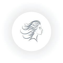 Graphic design woman hair and face Logo Template