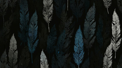 Minimal Gothic Abstract Background with Matte Black and Iridescent Silver Texture