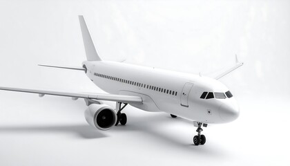 Obraz premium White Airplane on White Background: A Clean Design