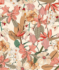 seamless pattern with flowers